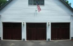 Carriage House Door stain grade. Job completed in Easton, CT